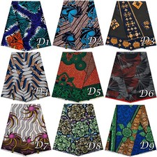 African Ankara Wax Print PolyCotton Fabric For Sewing Crafting Material 6 Yards