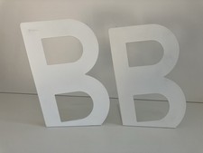 IKEA Letter B Billy Bookends White Metal Book Shelf Study Library Bedroom