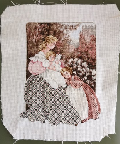 Finished cross stitch lavender - finished,