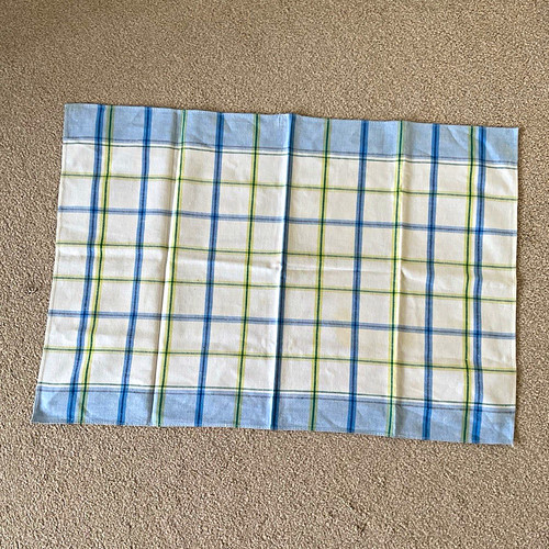 Vintage tea towel blue - towel, green