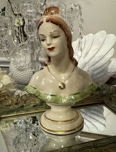 Vintage ceramic lady head - vintage,