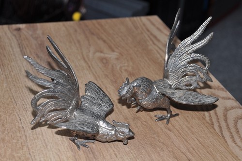 Vintage pewter fighting - vintage,