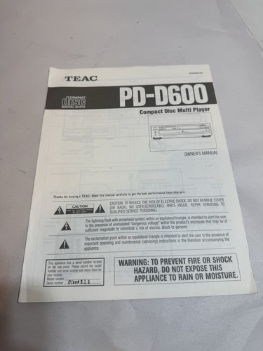 Teac d600 player - pd-d600, owners