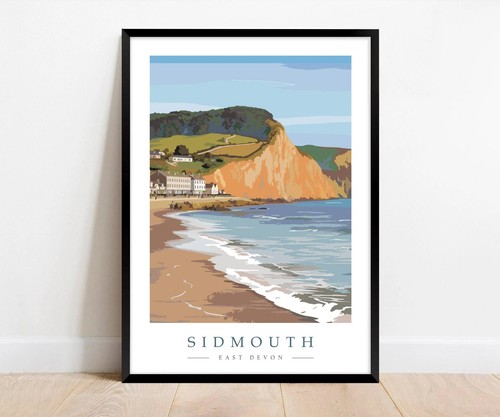 Sidmouth beach devon - sidmouth, poster