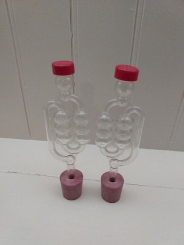 Two demijohn air locks - air,