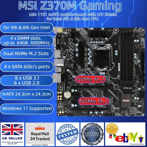 Gaming motherboard msi z370m - motherboard,