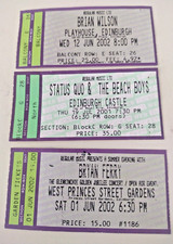 STATUS QUO , BEACH BOYS , BRIAN WILSON / BRYAN FERRY TICKET STUBS