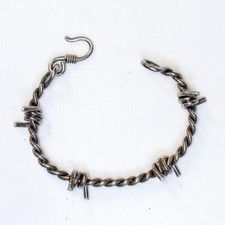 Barbed Wire 925 silver torc torque biker viking bangle Bracelet