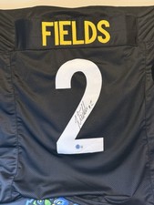 Justin Fields Autographed Pittsburgh Custom Black Football Jersey - BAS