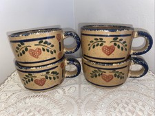 4 Vtg Stoneware Soup Beverage