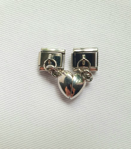 Silver tone magnetic heart - silver,