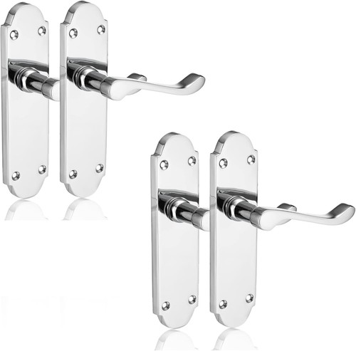 Pairs polished chrome door - pairs,