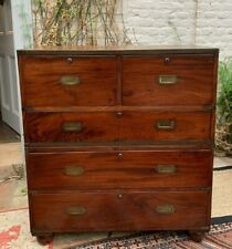 19th Century Mahogany Military Campaign Chest