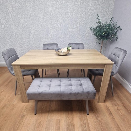 Oak effect dining table with - oak,