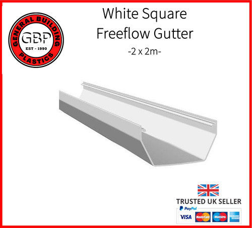Square white gutter 114mm - white,