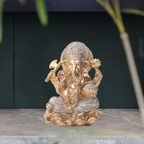 Gold lord ganesha - gold, statue