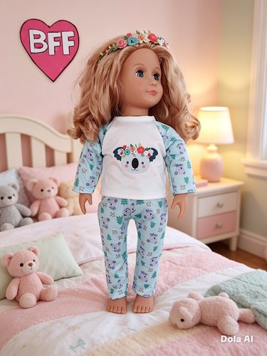 Dolls clothes pjs set - 18",