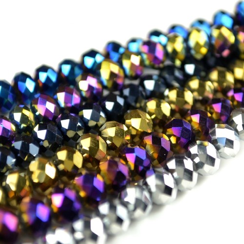 Faceted rondelle crystal glass - rondelle,