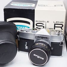 Argus 35mm SLR camera, Argus-Sekor 58mm 1:1.7 lens 10 blade aperture BOXED Mint-