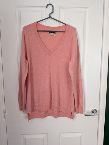 100 cashmere pink v - f&f, v-neck