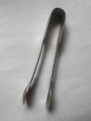 Hall marked silver plate tongs - marked,