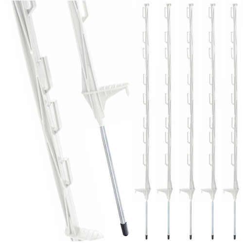 White plastic fencing pins - white,