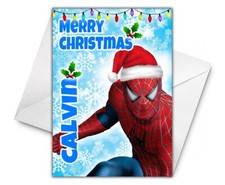 SPIDERMAN Personalised Christmas Card - Spider-Man Christmas Card - Marvel D4