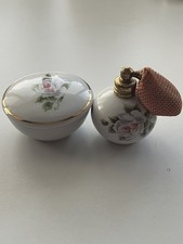 Vintage porcelain Ring /flower Ceramic box & Perfume Dispenser - made in Austria