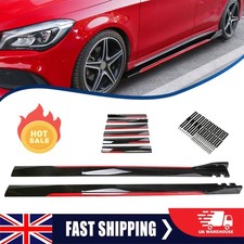 78.7" Universal Red Line Car Side Skirt Extension Rocker Panel Splitter Lip UK