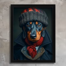 Black Dachshund Art Print