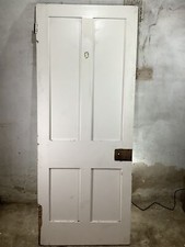 31 1/2"X 78 7/8" Victorian Internal Painted Pine Four Panel Door 2over2 Old