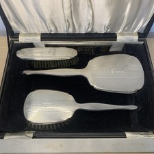 1956 Sterling Silver Vanity Grooming Set - Birmingham Hallmark Adie Bros - Boxed
