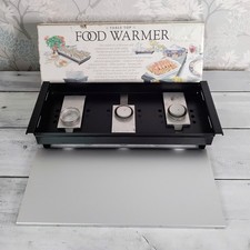 Vintage Table Top Food Warmer 3 Candle Burner Portable Christmas Buffet
