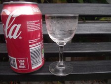 1  Single Vtg Greek Key Needle Etched Stemmed Liqueur Sherry Glass - Pall Mall ?