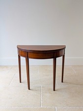 Antique George III Inlaid Mahogany Demi-Lune Fold-Over Tea Table c.1790