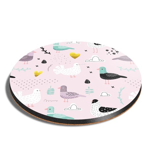 Round mdf coaster pigeon - round,