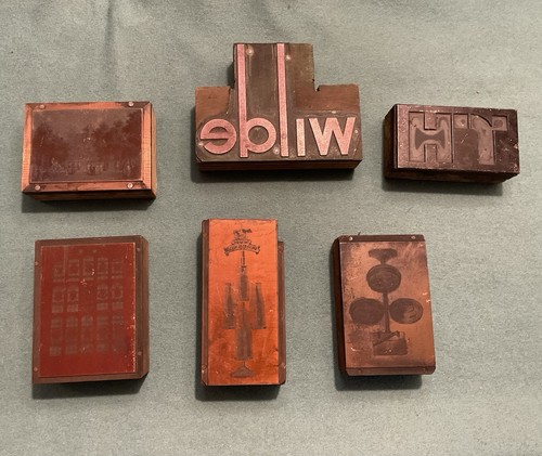 Vintage copper printing blocks - vintage,