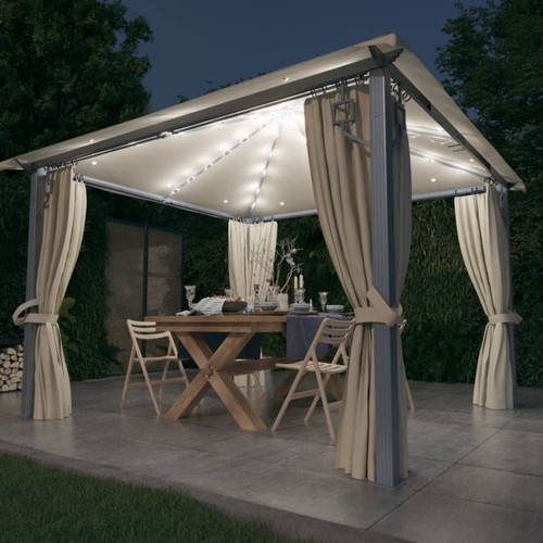 Gazebo with curtain led string - curtain&led,