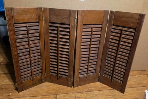 Vintage louvered wooden - louvered,