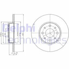 2x Brake disc solid BG4312 DELPHI for ALFA ROMEO MITO