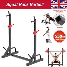 Adjustable Barbell Squat Rack Stand Weight Lifting Bench Press Home Gym Workout