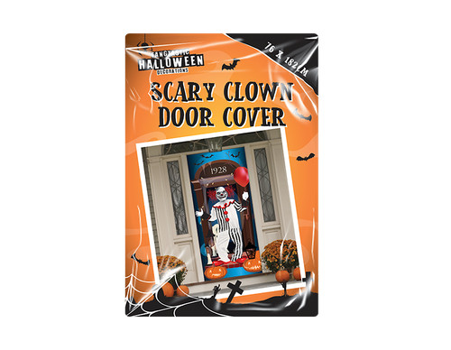 Creepy clown door cover wall - door,