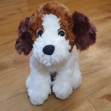 Tesco Brown & White Dog Soft Toy 2007 Puppy 22cm Long Plush Pup Stuffed Animal 