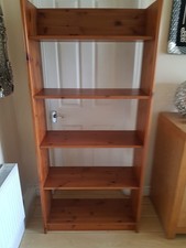 Wooden Bookcase Shelving Display Storage Unit Tall Wood Furniture