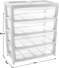 Plastic Storage Drawers Unit Jumbo, Compact Vertical Organizer with Drawers