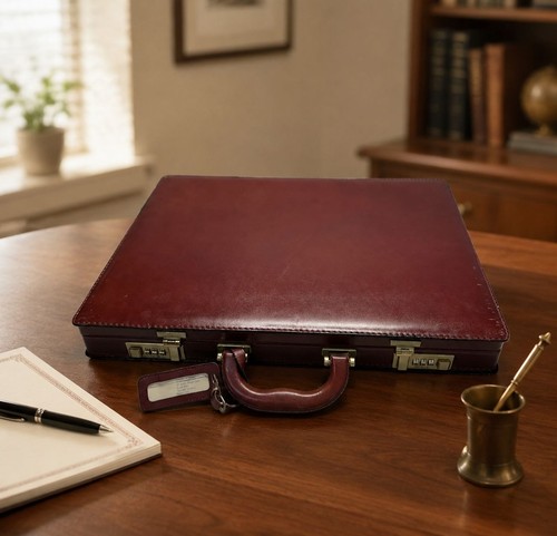 Tumi mens leather briefcase - leather,