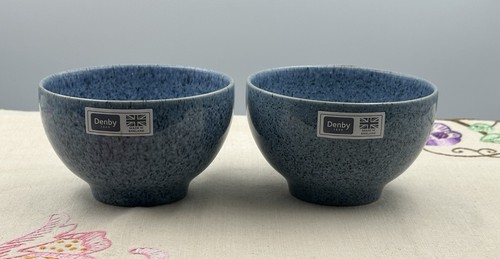 Two denby pottery studio blue - pottery,