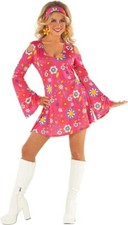 Women`s Pink Hippie Costume