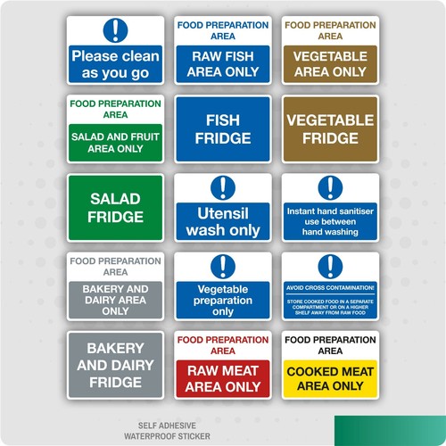 Food hygiene kitchen stickers - food,