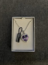 Warren James Purple Crystal & Diamanté Heart Necklace With Swarovski Elements